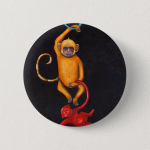 Macaron Rond 5 Cm Vie dans un monde en plastique