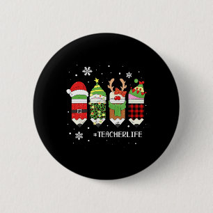 Macaron Rond 5 Cm Vie de Noël Noël Noël Noël Paid Père Noël Elf Rein