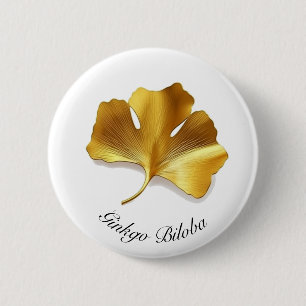 Macaron Rond 5 Cm Vie de plantes : Golden Ginkgo Biloba personnalisa