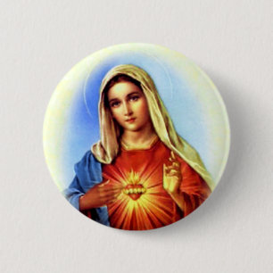 Macaron Rond 5 Cm Vierge Marie béni - mère de Dieu