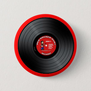 Macaron Rond 5 Cm Vieux bouton de disque vinyle de type de balancier