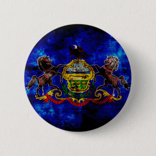 Macaron Rond 5 Cm Vieux drapeau de la Pennsylvanie ;