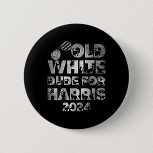 Macaron Rond 5 Cm Vieux Dude Blanc Pour Harris Kamala Harris 2024 Pr
