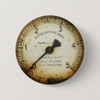 Macaron Rond 5 Cm vieux mesure/instrument/cadran/mètre de pression