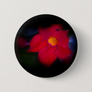 Macaron Rond 5 Cm Vigne à fleurs rouges