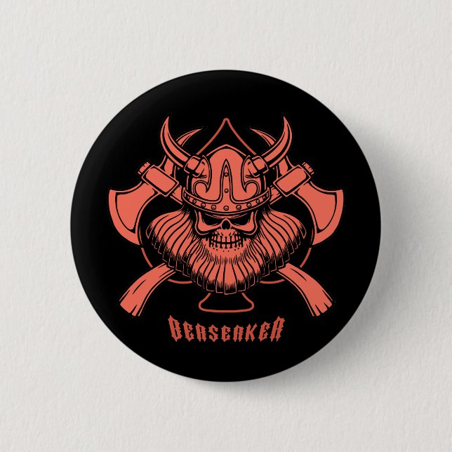 Macaron Rond 5 Cm Viking Berserker (Devant)