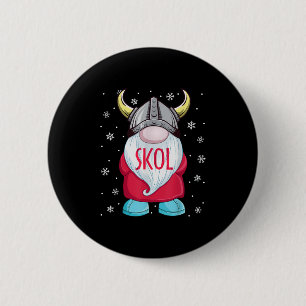 Macaron Rond 5 Cm Viking Gnome Skol Noël Norse Pajama Viking Me