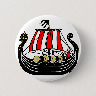 Macaron Rond 5 Cm Viking Long Ship pour Vikings