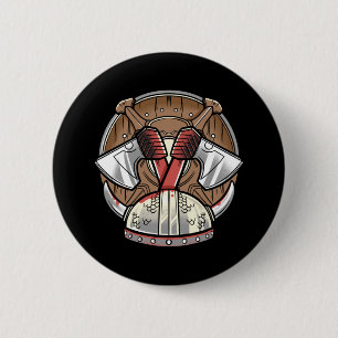 Macaron Rond 5 Cm Viking Shield - Logo du guerrier