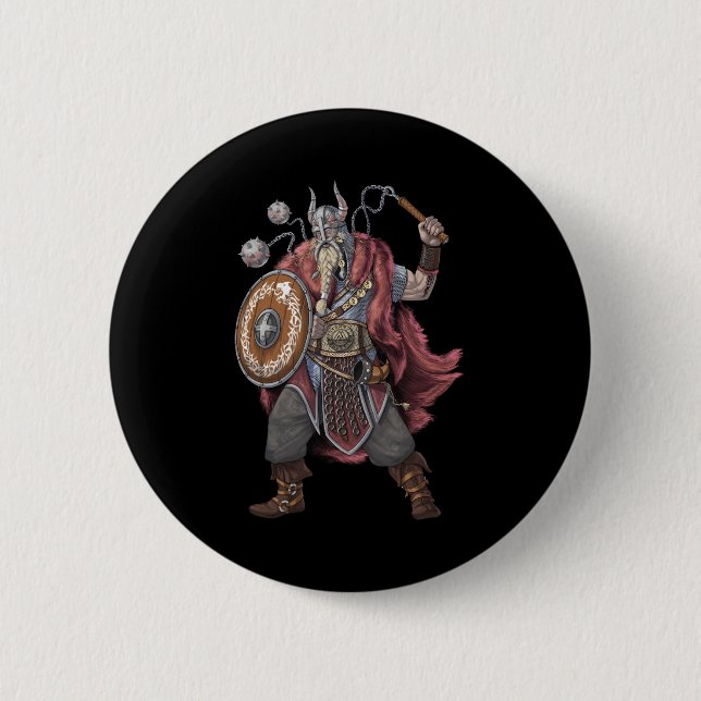 Macaron Rond 5 Cm Viking Warrior (Devant)