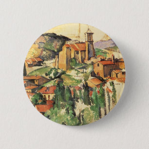 Macaron Rond 5 Cm Village de Gardanne par Paul Cezanne, Art ancien
