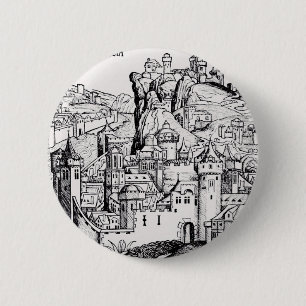 Macaron Rond 5 Cm ville cathédrale d'York dans le Yorkshire du Nord