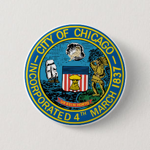 Macaron Rond 5 Cm Ville de joint de Chicago