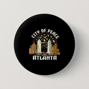 Macaron Rond 5 Cm Ville de Paix Atlanta Souvenir Hommes Femmes Géorg