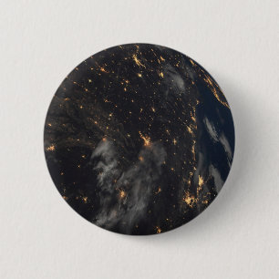 Macaron Rond 5 Cm Ville Lumière La Nuit Sur La Planète Terre