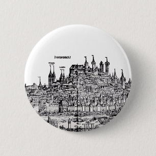 Macaron Rond 5 Cm Ville médiévale de Nuremberg en Allemagne