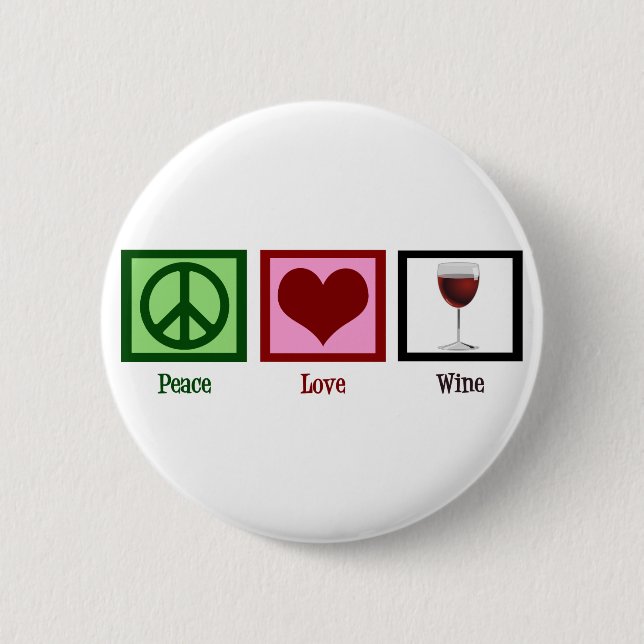 Macaron Rond 5 Cm Vin Peace Love (Devant)