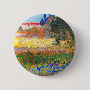 Macaron Rond 5 Cm Vincent Van Gogh Flower Garden