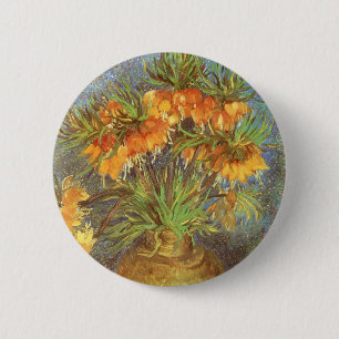 Macaron Rond 5 Cm Vincent van Gogh - Fritillaires dans un vase de cu