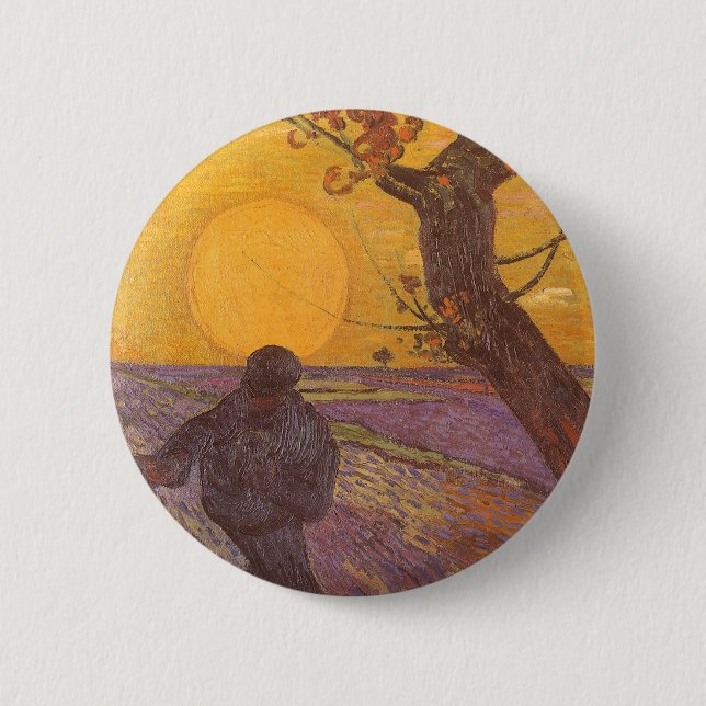 Macaron Rond 5 Cm Vincent van Gogh - Le Sower (Devant)