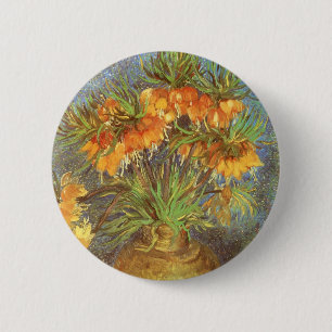 Macaron Rond 5 Cm Vincent van Gogh - Les amitiés dans un vase en cui