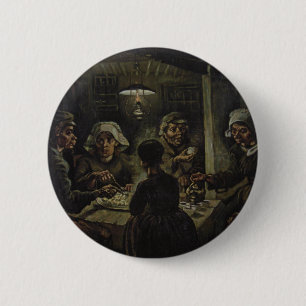 Macaron Rond 5 Cm Vincent Van Gogh - Les mangeurs de pommes de terre