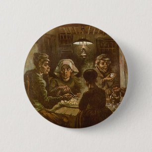 Macaron Rond 5 Cm Vincent van Gogh - Les mangeurs de pommes de terre