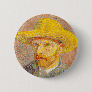 Macaron Rond 5 Cm Vincent Van Gogh Self Portrait with Straw Hat Art