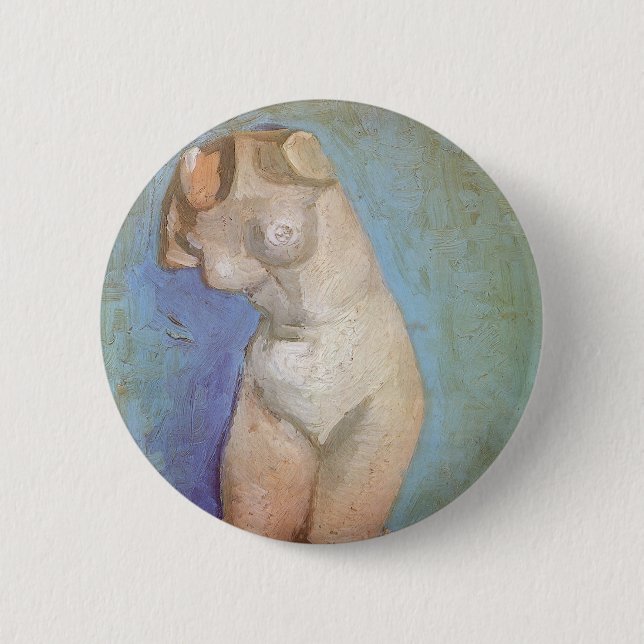 Macaron Rond 5 Cm Vincent van Gogh - Statuette en plâtre d'un torse  (Devant)
