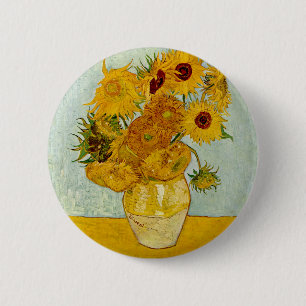 Macaron Rond 5 Cm Vincent van Gogh Sunflowers