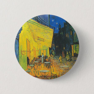 Macaron Rond 5 Cm Vincent Van Gogh Terrasse du Café la nuit 
