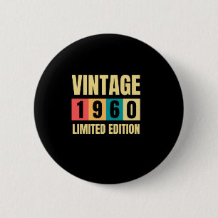 Macaron Rond 5 Cm Vintage 1960 60 ans Awesome 60e anniversaire