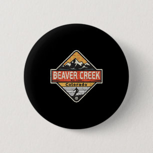 Macaron Rond 5 Cm Vintage Beaver Creek Colorado Snow Mountain Ski