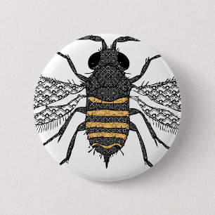 Macaron Rond 5 Cm vintage bee