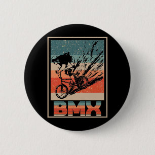 Macaron Rond 5 Cm Vintage BMX Biking Boys Bicycle Motorcross