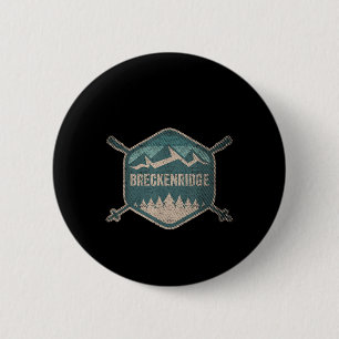 Macaron Rond 5 Cm Vintage Breckenridge Souvenir Ski Rétro Breckinrid