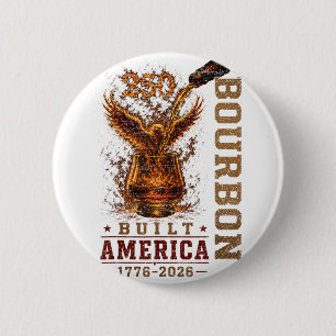 Macaron Rond 5 Cm Vintage Built America Patriotique 250 Ans 1
