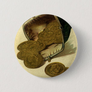 Macaron Rond 5 Cm Vintage Business Finance, Gold Coin Money en bours