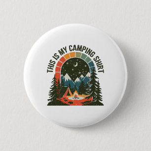 Macaron Rond 5 Cm Vintage campeur Voici mes vêtements de camping de