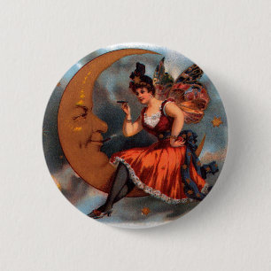 Macaron Rond 5 Cm Vintage Cigar Étiquette Art, Fée victorienne sur L