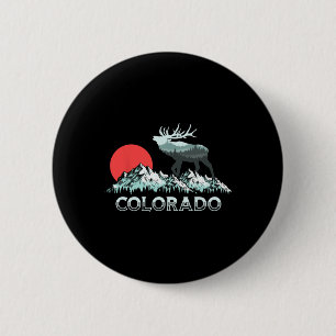 Macaron Rond 5 Cm Vintage Colorado Chasseur d'Elk Conservation Retro