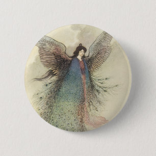 Macaron Rond 5 Cm Vintage conte de fées japonaises, le chef de lune