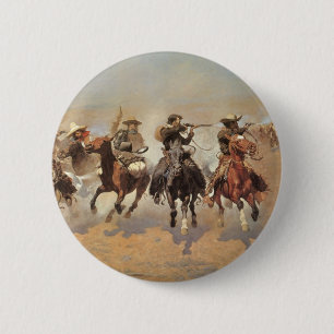Macaron Rond 5 Cm Vintage Cowboys, une touche pour le bois par Remin