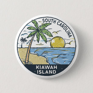 Macaron Rond 5 Cm Vintage de l'île de Kiawah en Caroline du Sud
