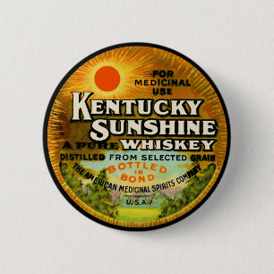 Macaron Rond 5 Cm Vintage Étiquette Whiskey Kentucky