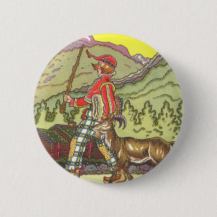 Macaron Rond 5 Cm Vintage Fairy Tale, Boy and the North Wind, Hauman