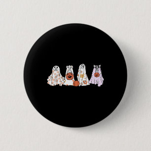Macaron Rond 5 Cm Vintage Fantôme Chien Halloween heureux Amoureux d