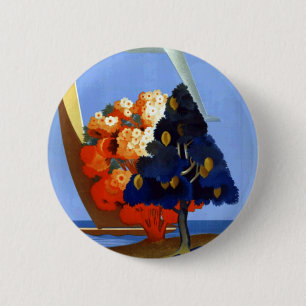 Macaron Rond 5 Cm Vintage Garda Italie Europe Air Travel