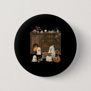 Macaron Rond 5 Cm Vintage Ghost Lecture Livre Lovers Bibliothèque Ha