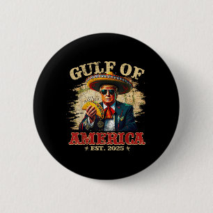 Macaron Rond 5 Cm Vintage Golfe Des Usa Amérique Est 2025 Trump Drôl